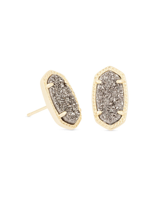 Ellie Stud Earring Gold Platinum Drusy