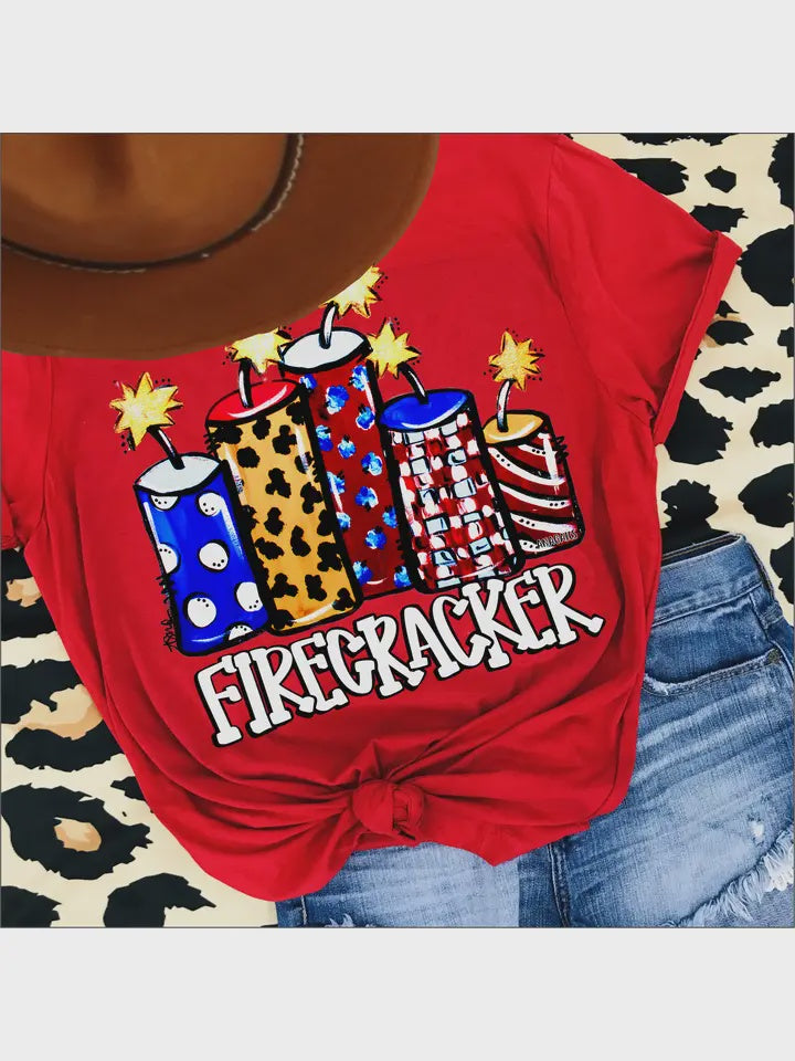 Hand Painted Firecracker T Shirt
