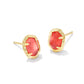 Daphne Stud Earrings Gold Coral Mother of Pearl