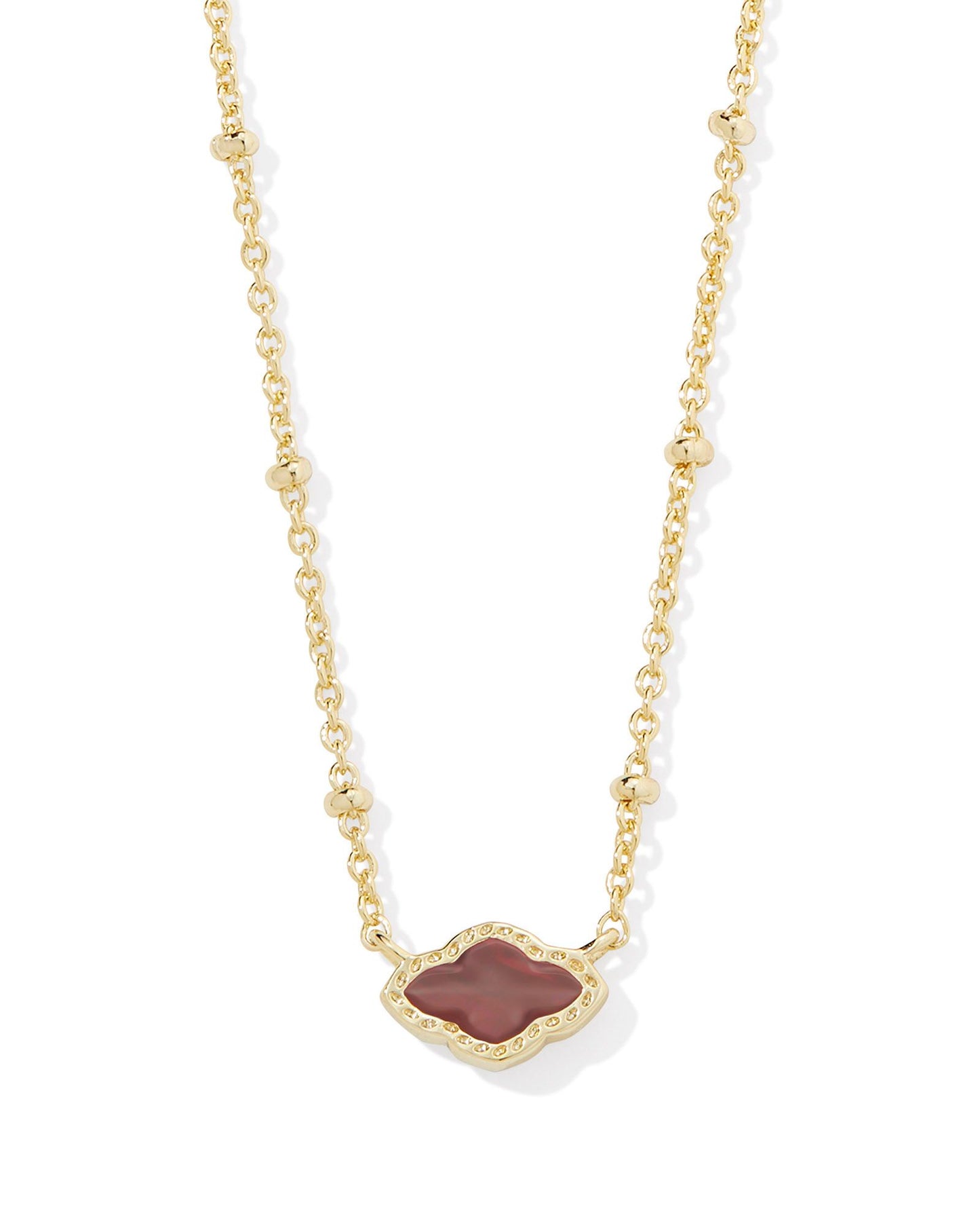 Mini Abbie Satellite Short Pendant Necklace Gold Cranberry Illusion