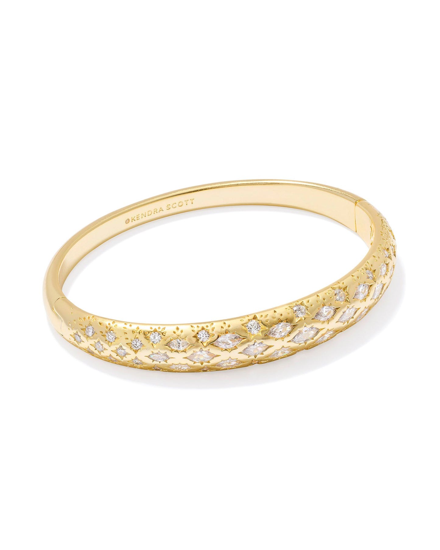 Holland Bangle Bracelet Gold White Crystal