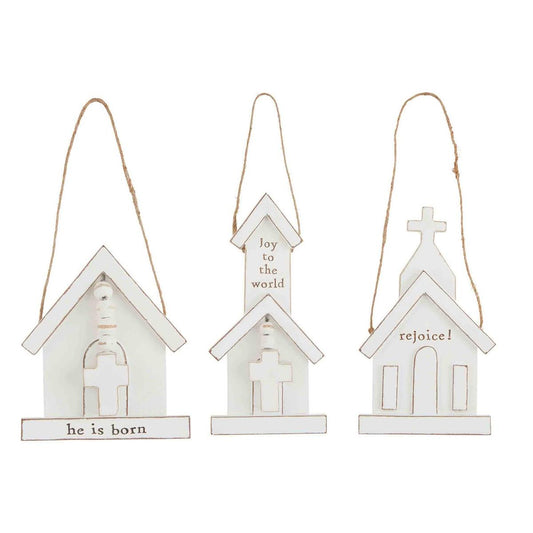 White Church Ornaments