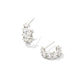 Cailin Crystal Huggie Earrings Silver White CZ