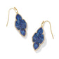 Abbie Pave Frame Drop Earrings Gold Navy Abalone