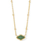 Mini Abbie Satellite Short Pendant Necklace Gold Green Illusion