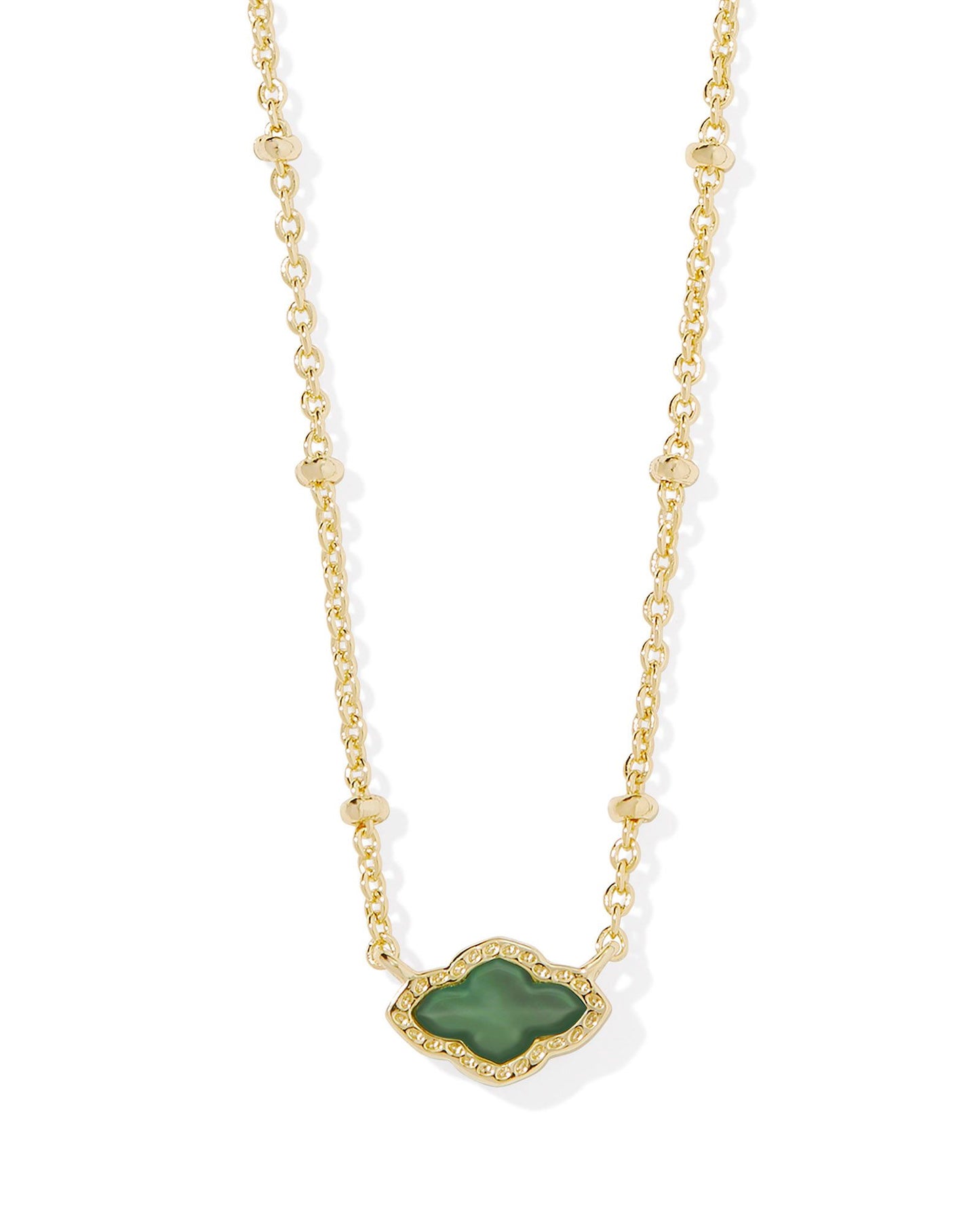 Mini Abbie Satellite Short Pendant Necklace Gold Green Illusion