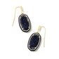 Dani Enamel Framed Drop Earrings Gold Navy Goldstone