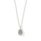 Daphne Framed Short Pendant Necklace Silver Platinum Drusy