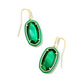 Dani Enamel Framed Drop Earrings Gold Emerald Illusion