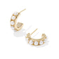 Krista Huggie Earrings Gold White Pearl