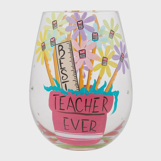 Best Teacher Ever Stemless Wine Glass