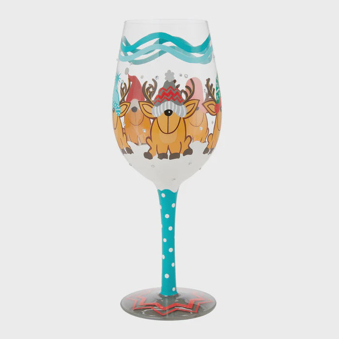 Reindeer Games Wine Glass