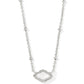 Mini Abbie Satellite Short Pendant Necklace Silver Ivory MOP