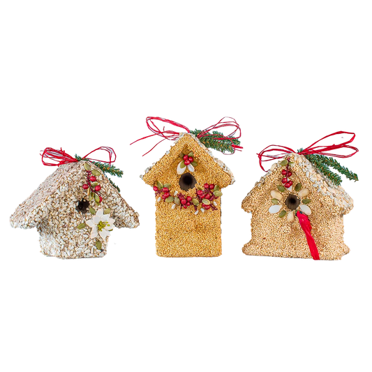 Poinsettia Birdie Cottage Birdseed Treat