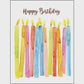 Watercolor Candles Birthday Greeting Card