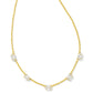 Cailin Crystal Strand Necklace Gold White CZ