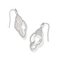 Abbie Pave Frame Drop Earrings Silver Ivory MOP