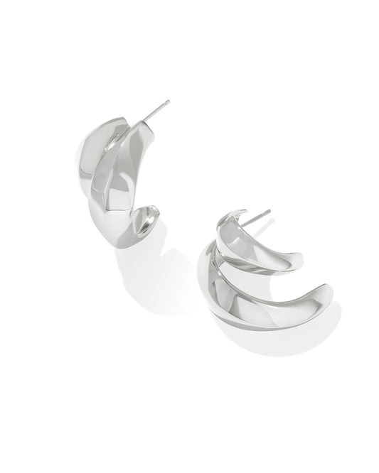 Liana Double Hoop Earrings Silver