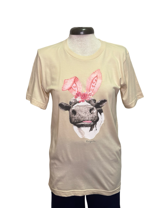 Cow Bunny Ears T Shirt