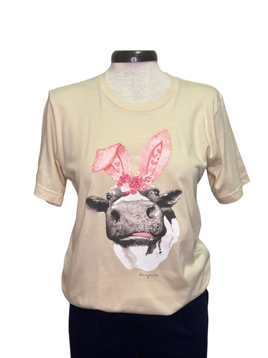 Cow Bunny Ears T Shirt