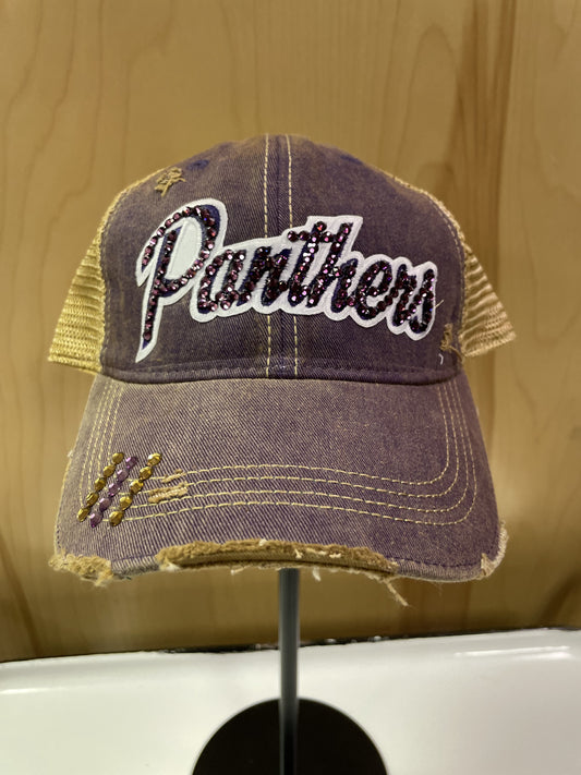 Panthers Purple/White Bling Hat