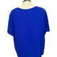 Breezy Short Sleeve V Neck Blouse Royal Blue