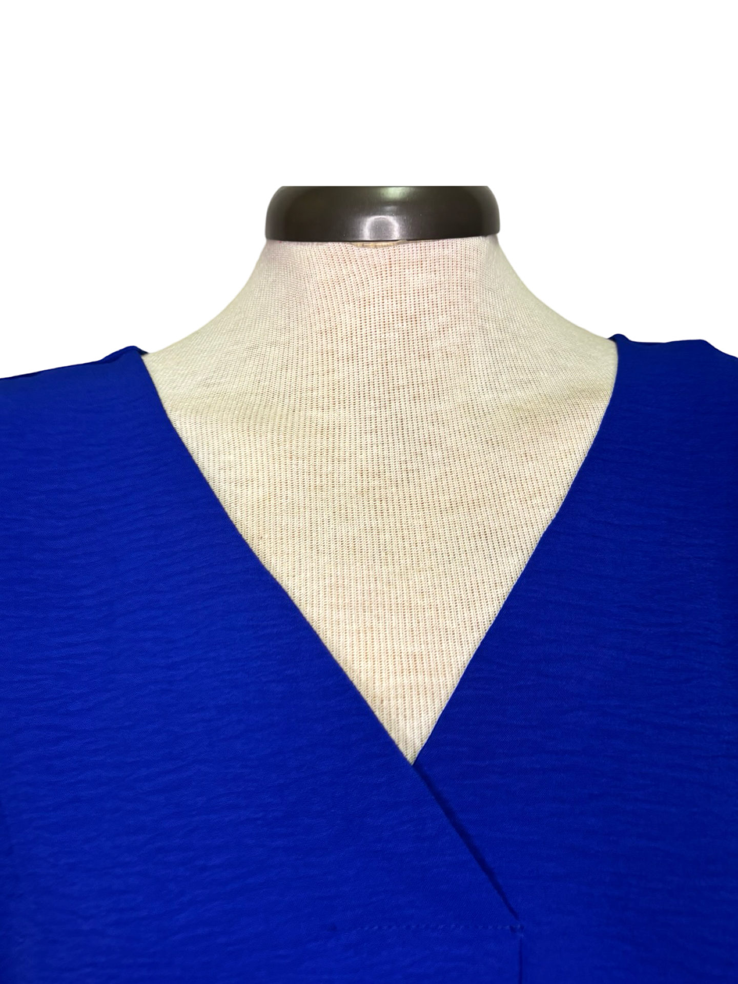 Breezy Short Sleeve V Neck Blouse Royal Blue