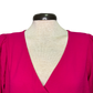 V Neck Long Sleeve Blouse Hot Pink