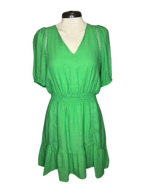 Trim Cinch Waist Dress Evergreen