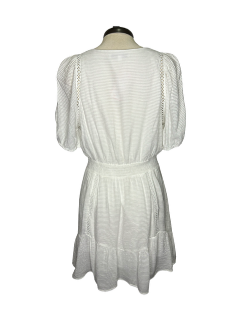 Trim Cinch Waist Dress White