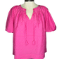 Pink Pleated Puff Sleeve Top