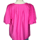 Pink Pleated Puff Sleeve Top