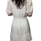 Trim Cinch Waist Dress White