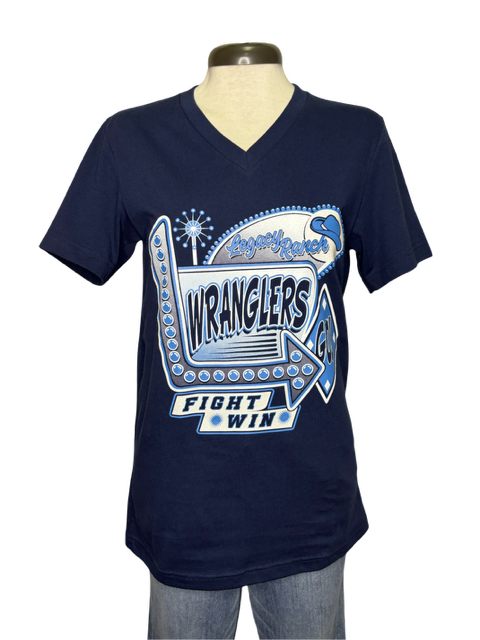 Wranglers Retro Glitter V Neck Tee