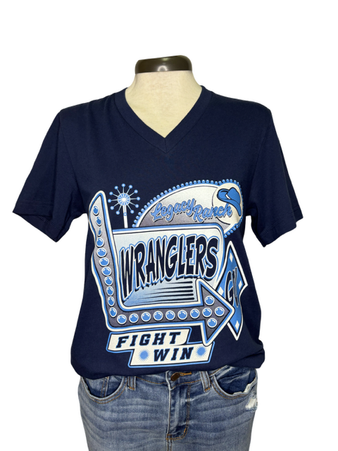 Wranglers Retro Glitter V Neck Tee