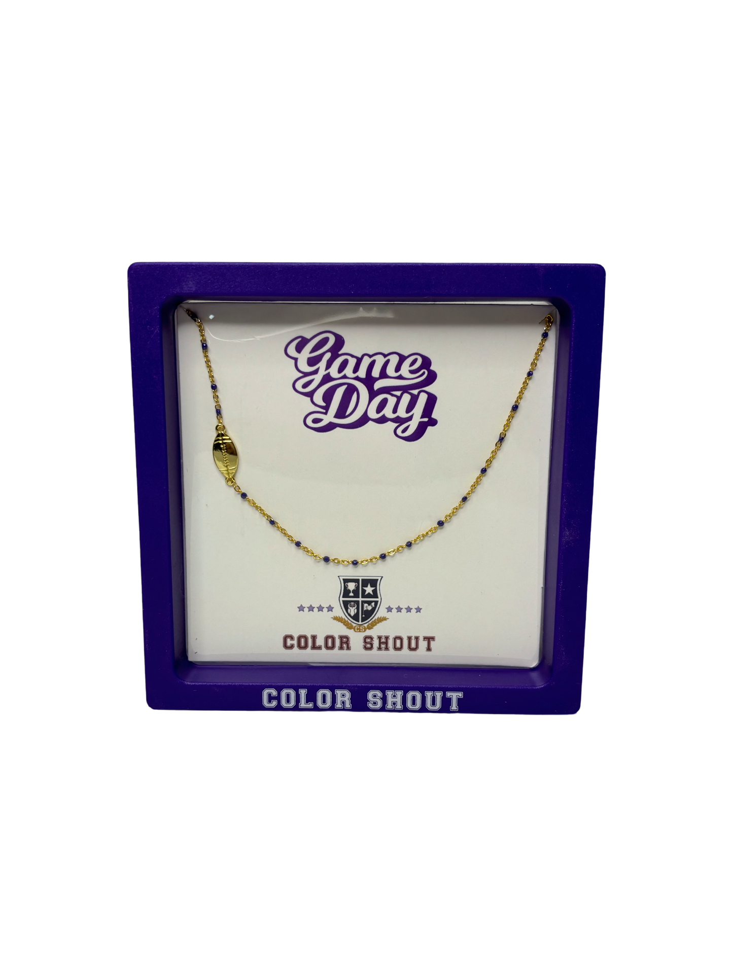 Panther Side Set Football Necklace