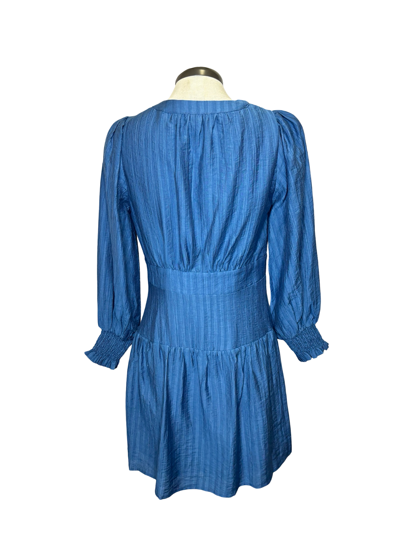 Indigo Long Sleeve Flounce Dress