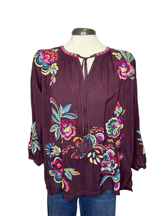 Nemma Embroidered Blouse Fig