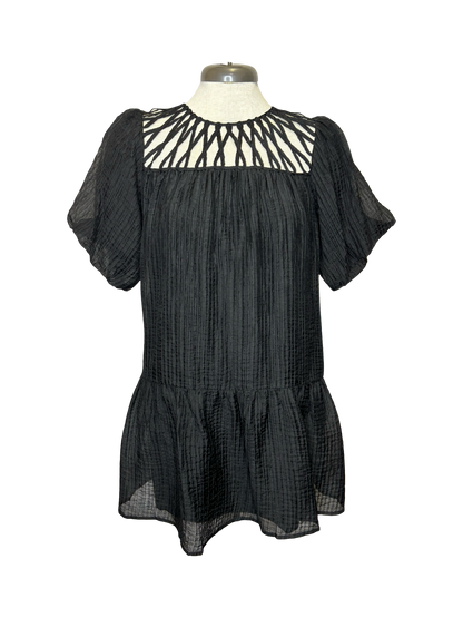 Black Sutache Yoke Dress