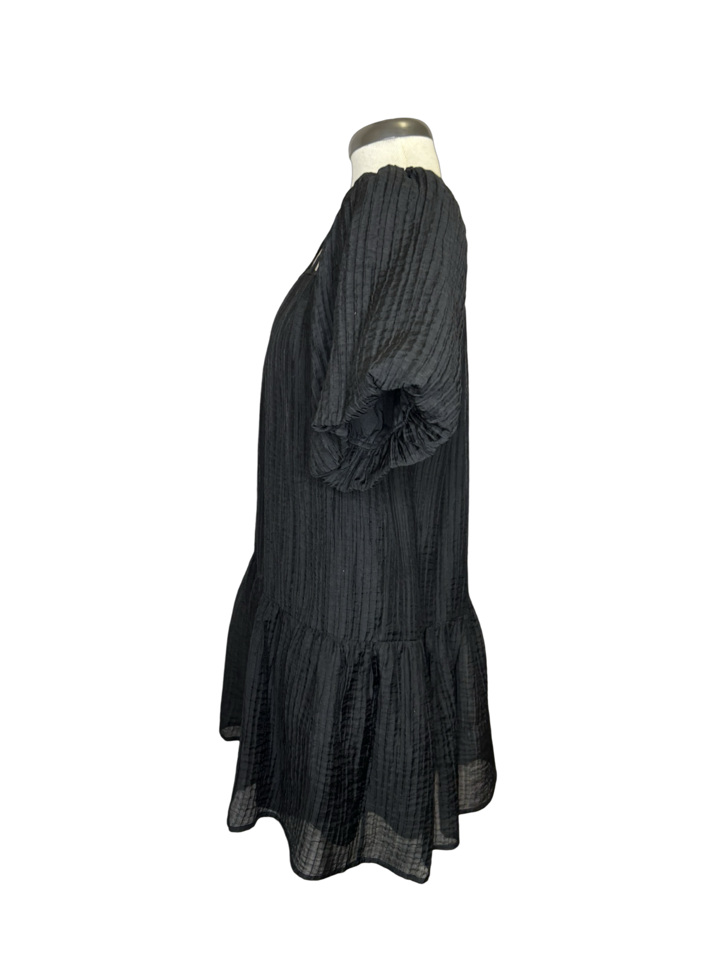 Black Sutache Yoke Dress