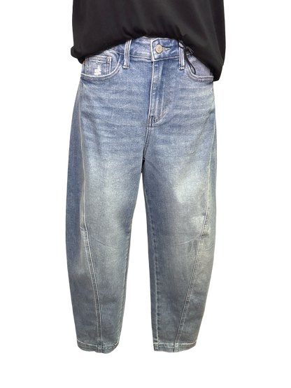 Judy Blue HW Side Panel Barrel Leg Jeans