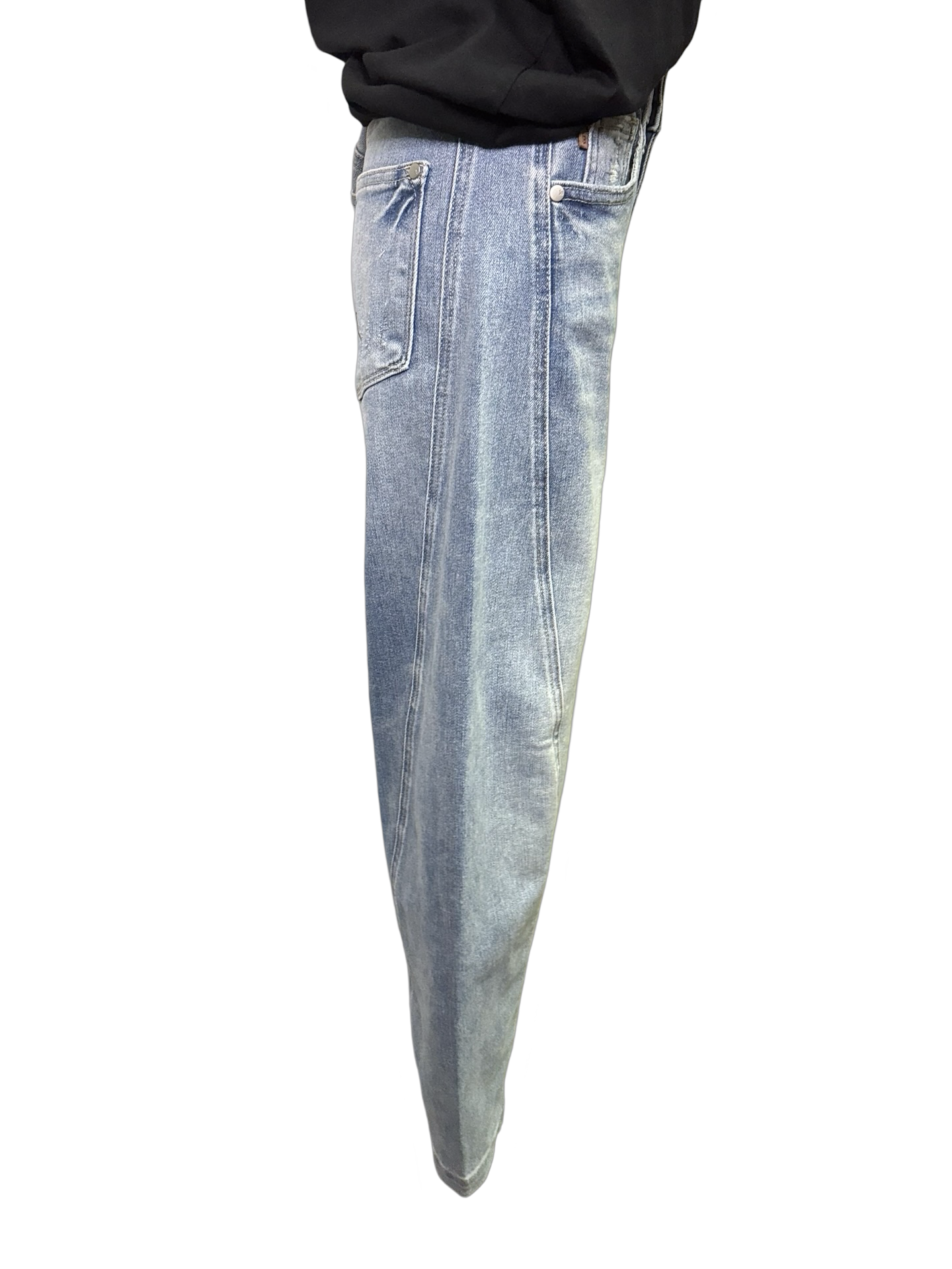 Judy Blue HW Side Panel Barrel Leg Jeans