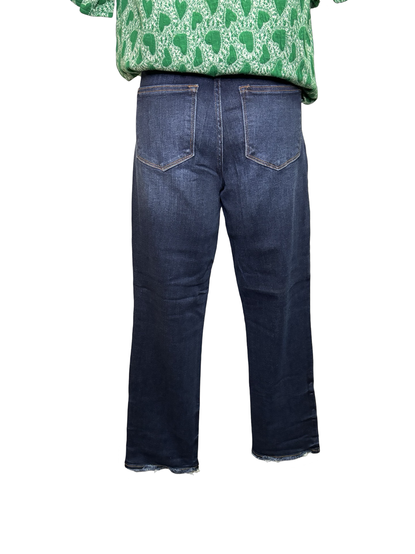 Judy Blue MR Straight Leg Fray Hem Jeans