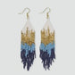 Claire Ombre Beaded fringe Earrings Blue