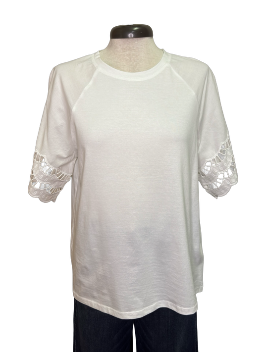 Levy Eyelet T-Shirt White