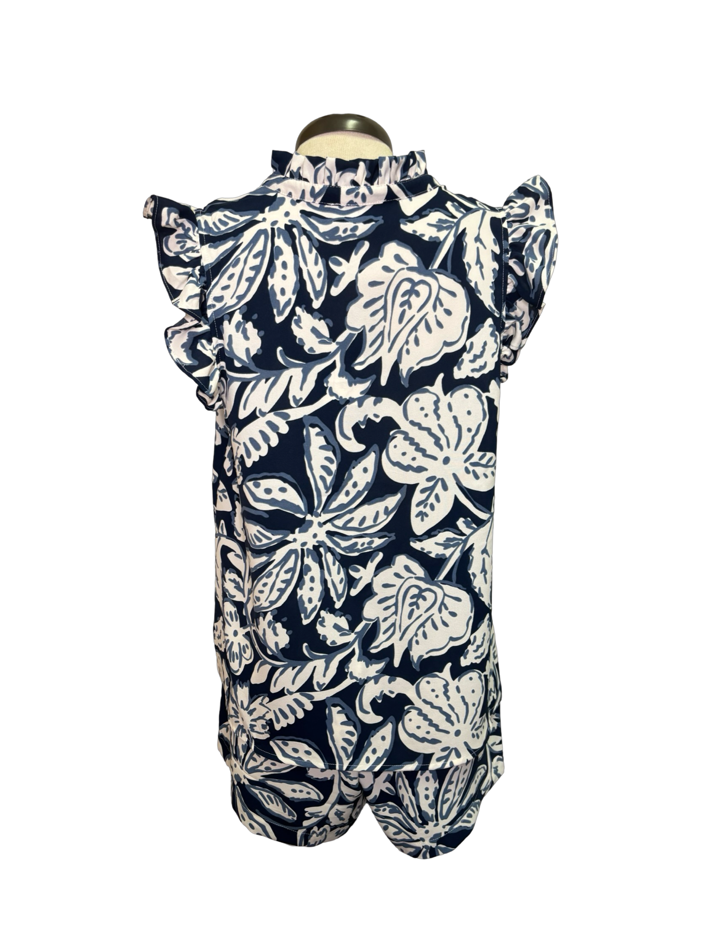 Marlo Printed Top Navy