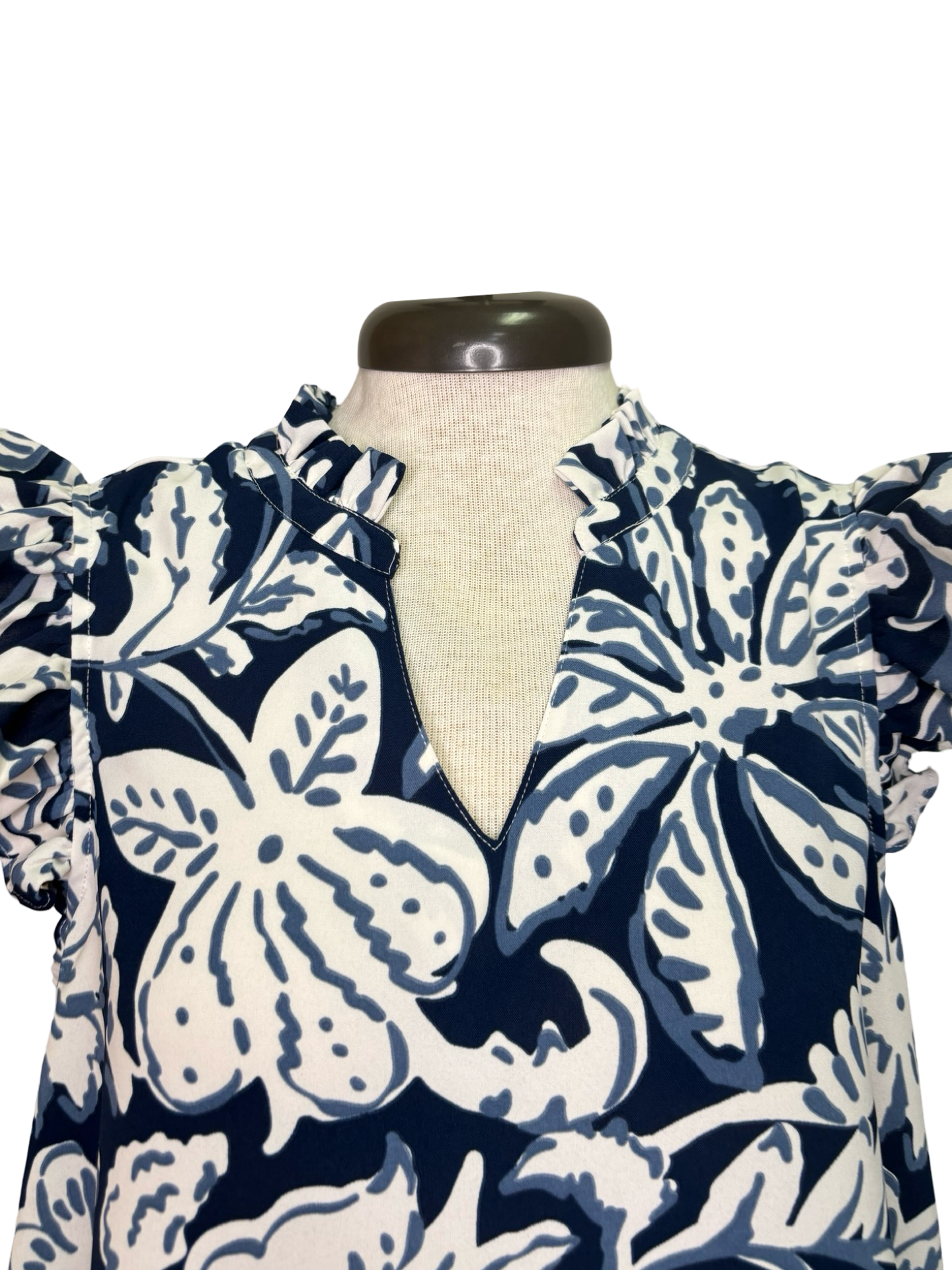 Marlo Printed Top Navy