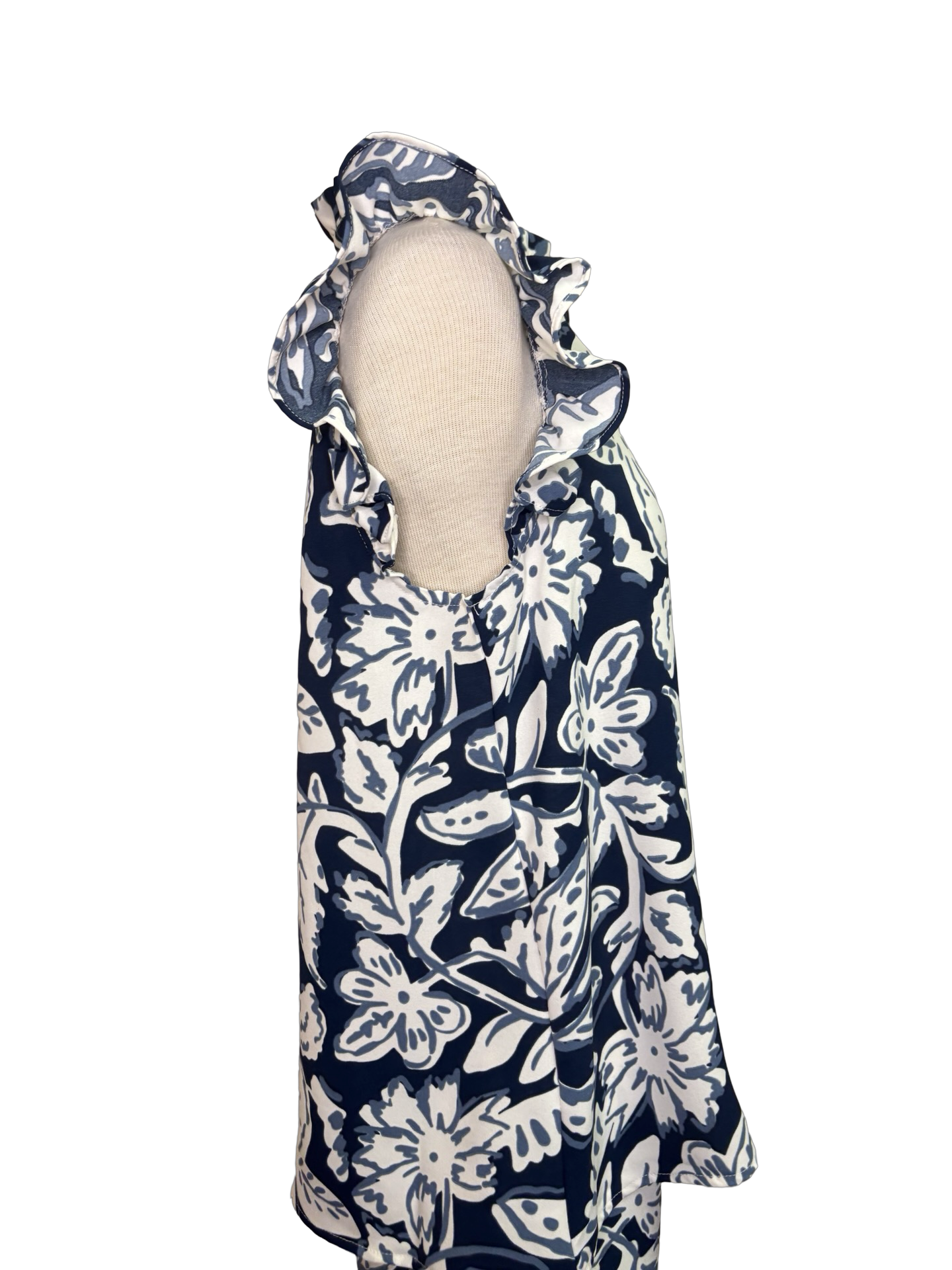 Marlo Printed Top Navy