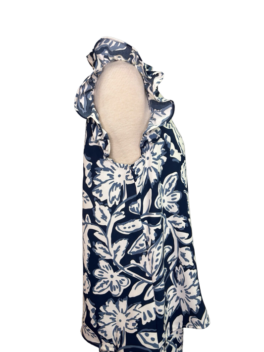 Marlo Printed Top Navy