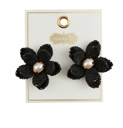 Raffia Flower Earrings